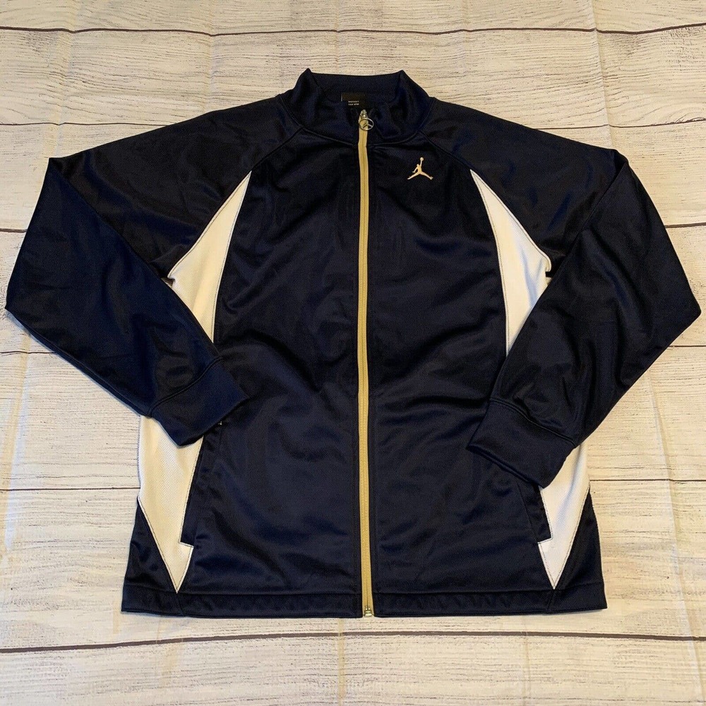 Jordan Youth Size XL Full Zip Warm Up Jacket Blue White Jumpman